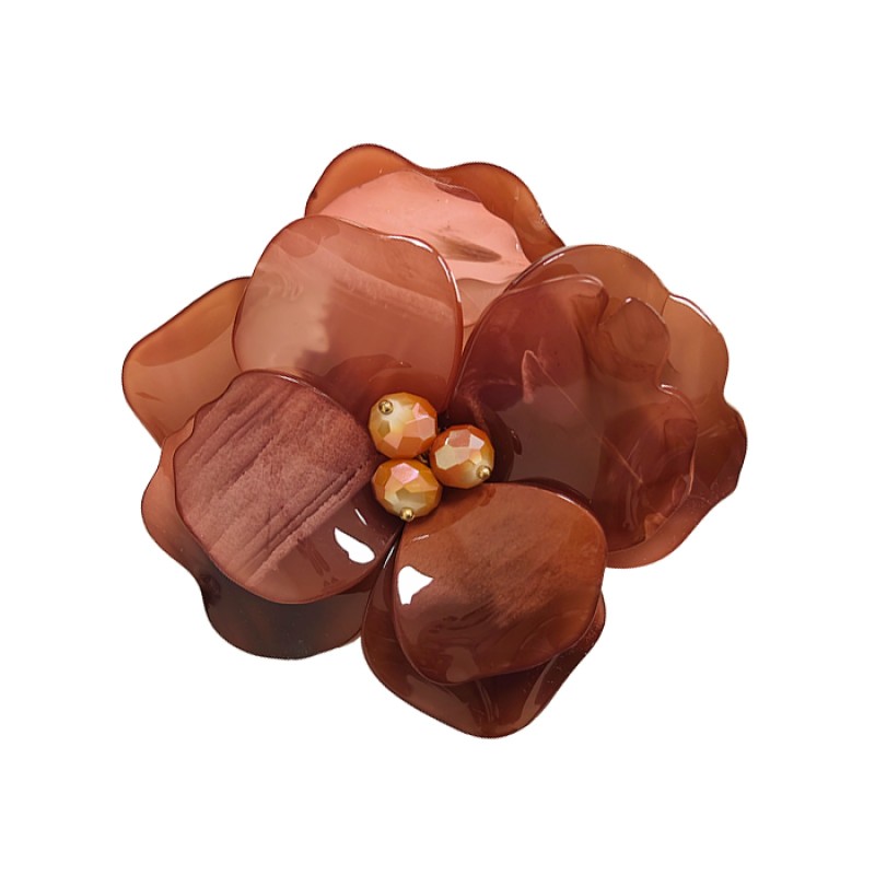 Spilla Resina Gardenia Corallo