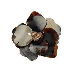 Spilla Resina Gardenia Marrone
