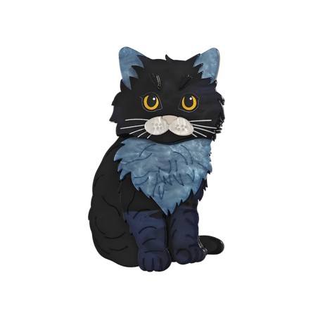 Spilla Resina Gattino Tigro Bluceleste