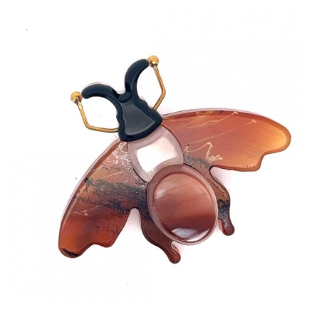 Spilla Resina Ape Sicula Caramel