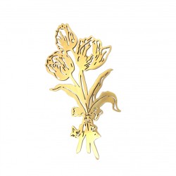 Spilla Bouquet Acciaio Dorato