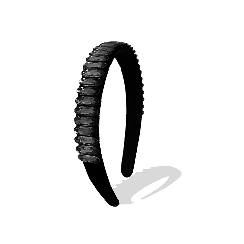 Cerchietto Nero Cristalli Neri
