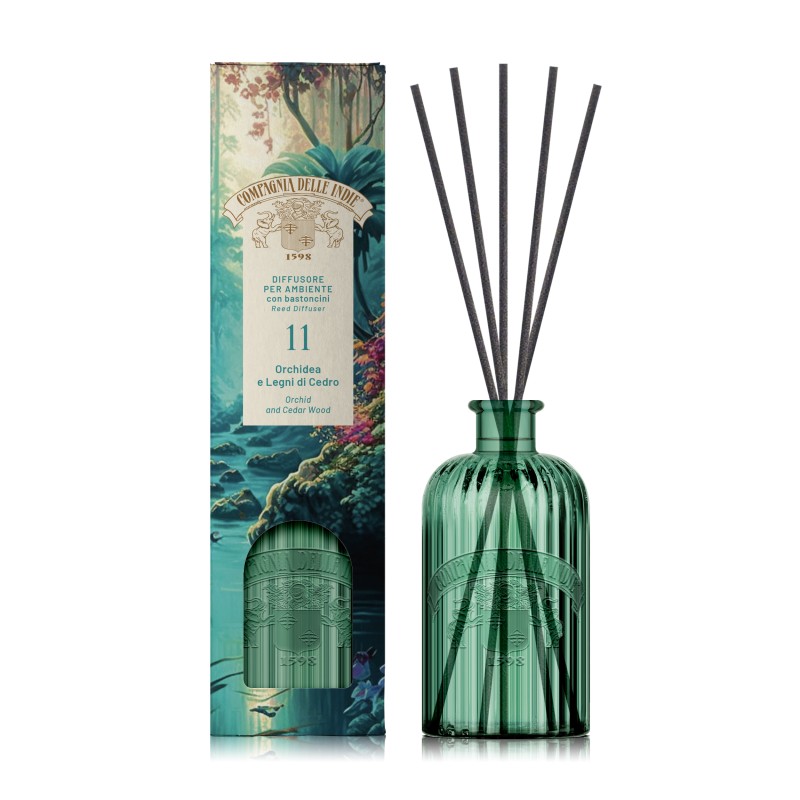 ORCHIDEA e LEGNO DI CEDRO Diffusore Ambiente 1 LT Vetro Artigianale