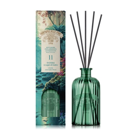 ORCHIDEA e LEGNO DI CEDRO Diffusore Ambiente 1 LT Vetro Artigianale