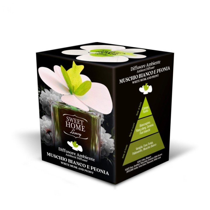Muschio Bianco & Peonia | Fiore-Diffusore Fragranza [150ml] Luxury