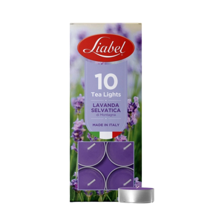 Pack 10 Tealights LAVANDA SELVATICA [4+Ore] by Liabel
