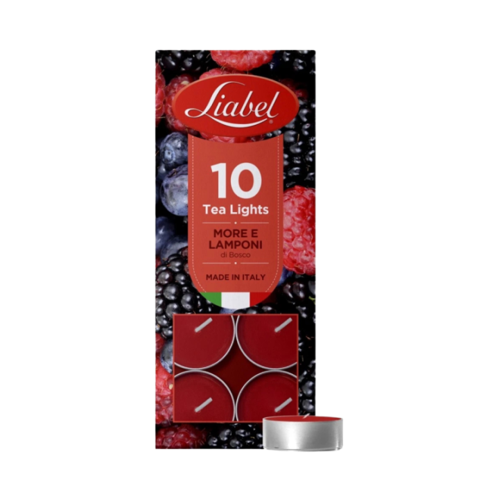 Pack 10 Tealights MORE & LAMPONI [4+Ore] by Liabel