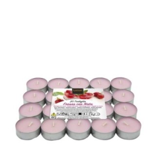 Pack 20 Tealights PANNA & FRAGOLA [4,5 Ore] by LUMAR Aromatic