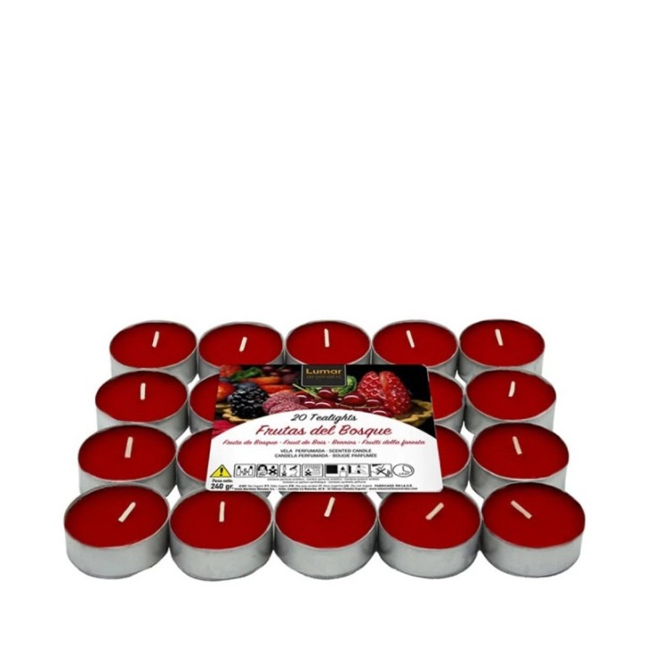 Pack 20 Tealights FRUTTI DI BOSCO [4,5 Ore] by LUMAR Aromatic