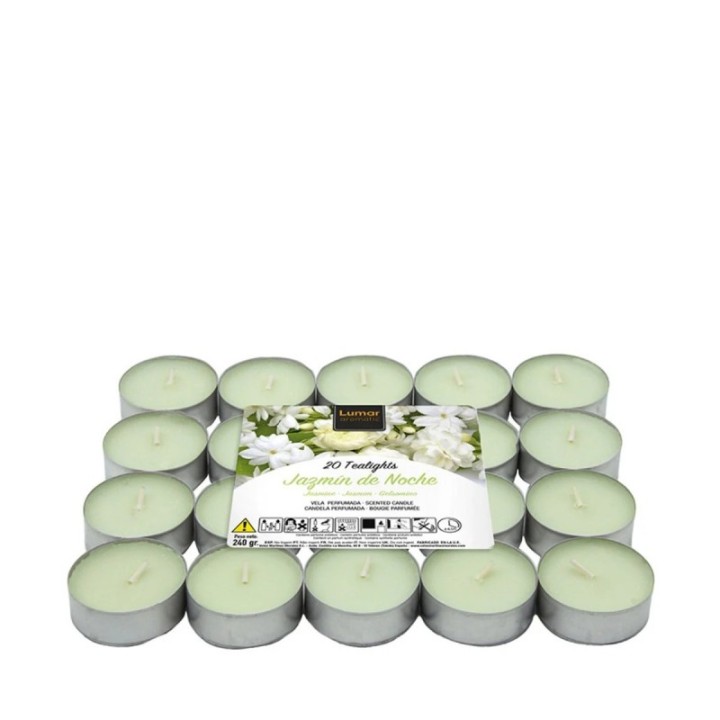 Pack 20 Tealights GELSOMINO [4,5 Ore] by LUMAR Aromatic
