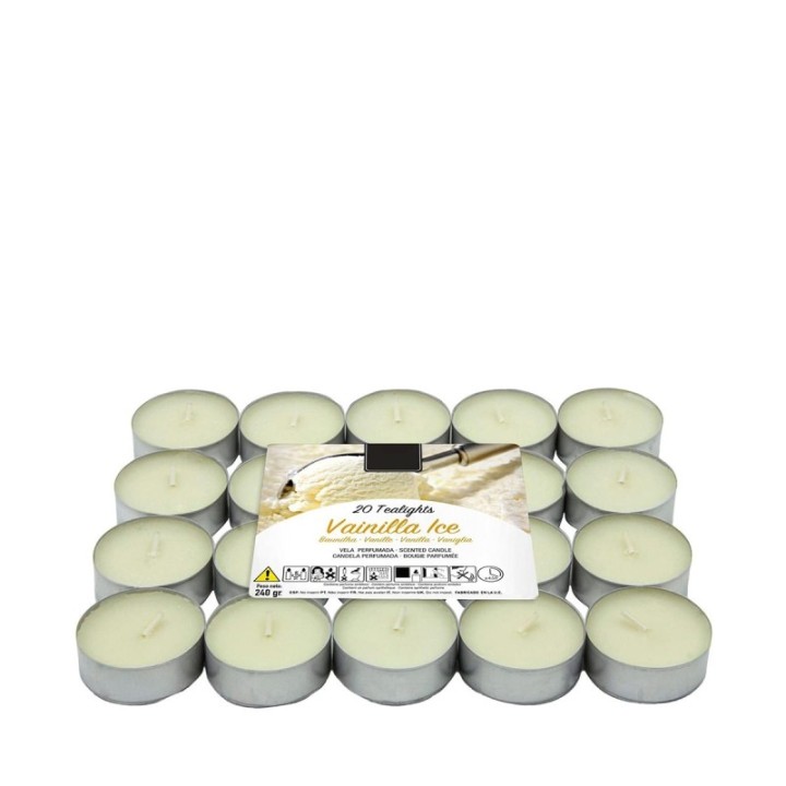 Pack 20 Tealights VANIGLIA GELATO [4,5 Ore] by LUMAR Aromatic
