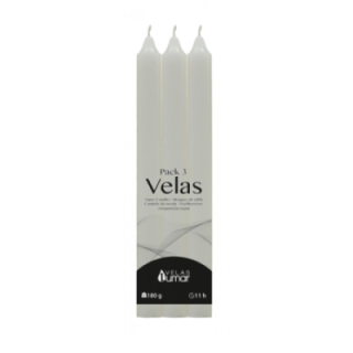 PACK 3 Candela Decorativa da Tavola | 220×20(Ø) BIANCA