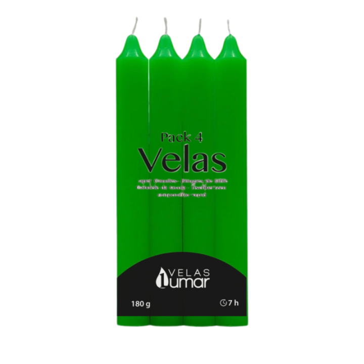 PACK 4 Candela Decorativa da Tavola | 175×20(Ø) VERDE