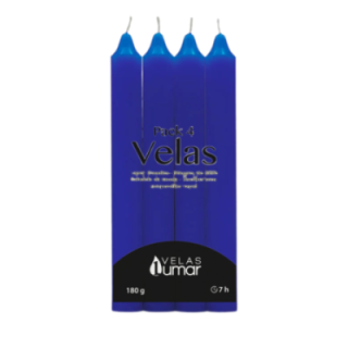 PACK 4 Candela Decorativa da Tavola | 175×20(Ø) BLU