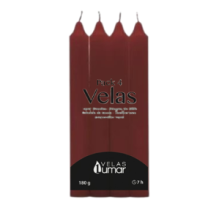 PACK 4 Candela Decorativa da Tavola | 175×20(Ø) BORDEAUX
