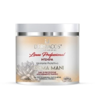 Dermacos | Crema Mani INTENSIVA con Pantenolo, Vitamina E Olio di Mandorla e Argan [500ml]