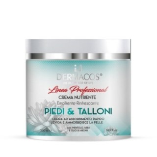 Dermacos | Crema Nutriente Piedi-Talloni con Mentolo, Urea, Olio di Argan [500ml]