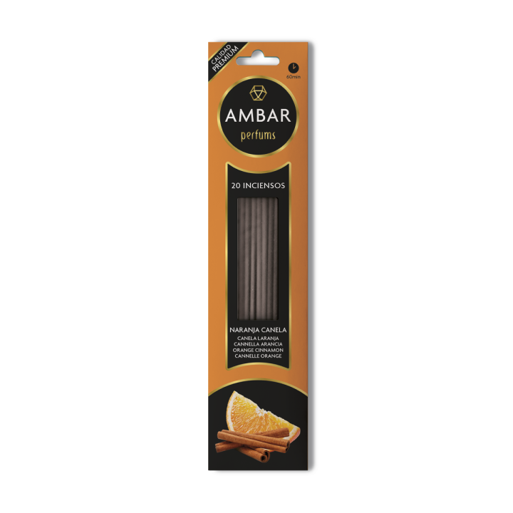 Incensi Arancia-Cannella [AMBAR] Bastoncini Profumati Naturali