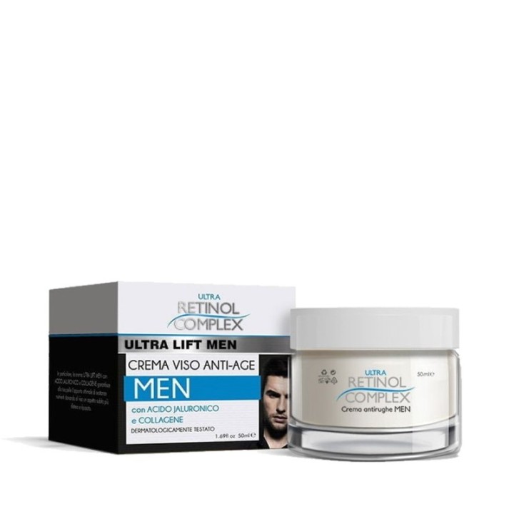 Crema Viso Uomo Antietà-Idratante Collagene + Jaluronico [Retinol Coplex]