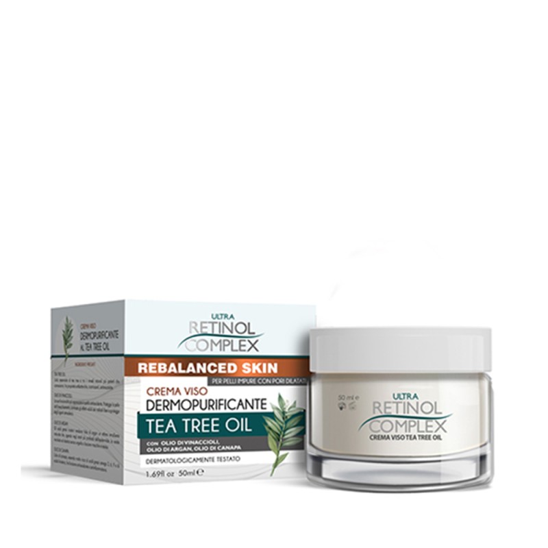 Crema Viso TEA TREE OIL Dermopurificante-Sebo-Regolatrice by Retinol Complex Rebalanced Skin