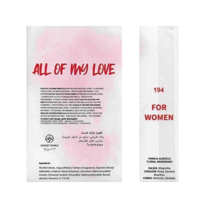 ALL OF MY LOVE pour Femme | Profumo Ispirato