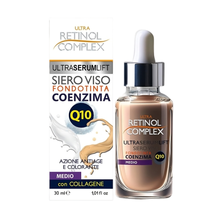 Siero Fondotinta SCURO Antiage-Colorante | Coenzima Q10 [Retinol Complex]