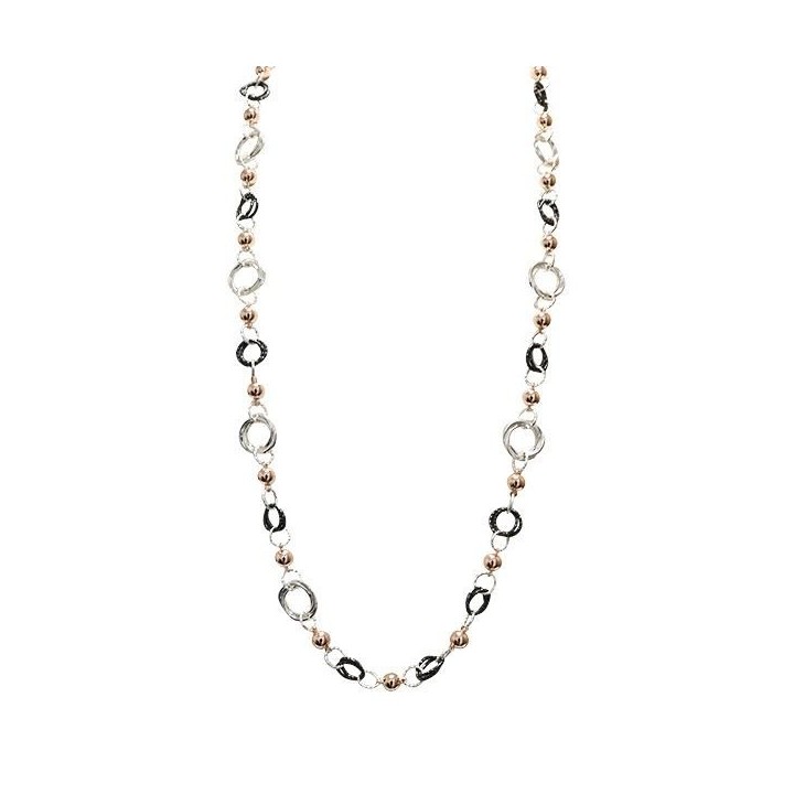 Collana Lunga Bijoux a Catena Cerchi con Palline