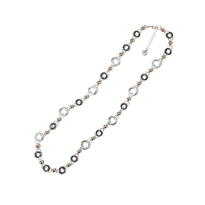 Collana Lunga Bijoux a Catena Cerchi con Palline