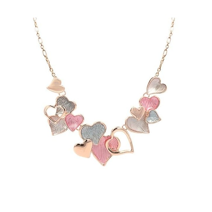 Collana Bijoux Rosa Smalatata con Cuori