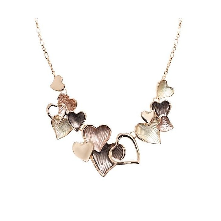 Collana Bijoux Oro-Coffee Smalatata con Cuori