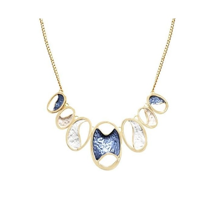 Collana Bijoux Ovali Blu Smaltati