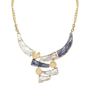 Collana Bijoux Blu con Trapezi Irregolari Smaltati