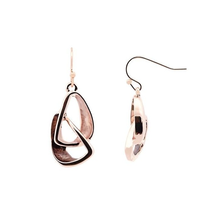 Mono-Ciondolo Bijoux Doppia Goccia Smaltata Coffee-Rose