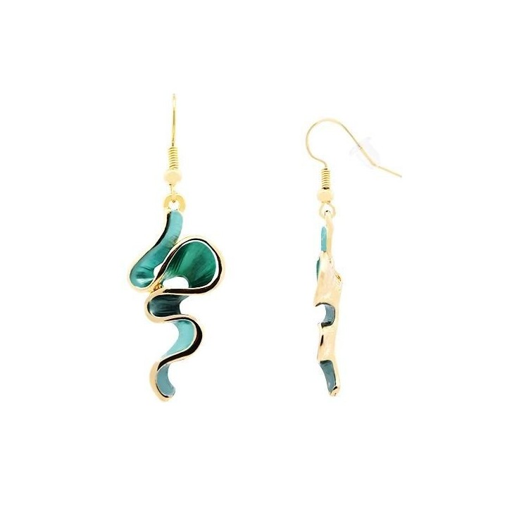 Mono-Ciondolo Bijoux Serpente Smaltato Verde Marino