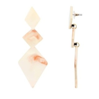Orecchini Bijoux Pendenti Beige a Triade di Rombo