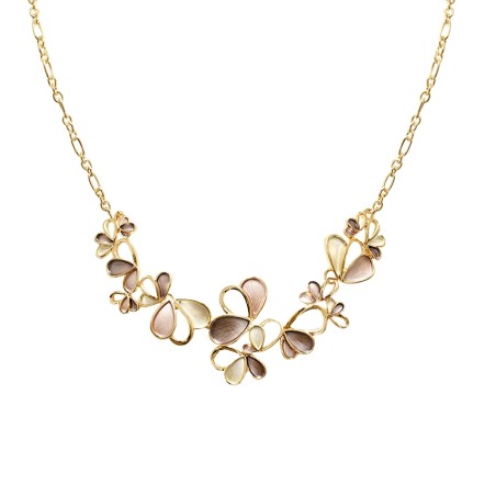 Collana Bijoux Petali Oro-Coffee Smaltati
