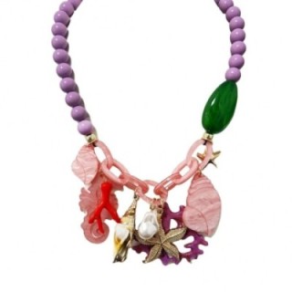 Collier Resina Perle SHARM Rosa-Viola