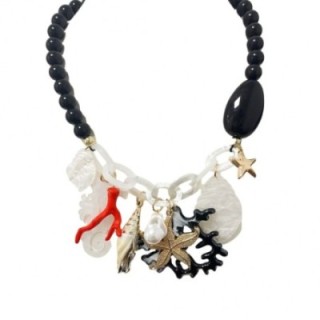 Collier Resina Perle SHARM Bianconero
