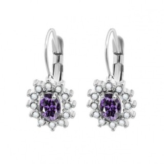 Monachelle Acciaio Argentato Zircone Viola Cristalli in Fiore