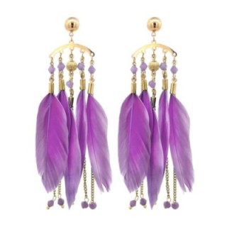 Pendenti Cristallo Piuma Viola Acciaio 316L