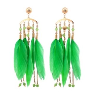Pendenti Cristallo Piuma Verde Acciaio 316L