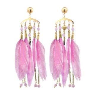 Pendenti Cristallo Piuma Rosa Acciaio 316L