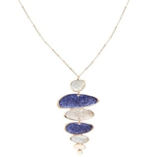 Collana Bijoux Lunga Pietre Zen Blu Smaltato