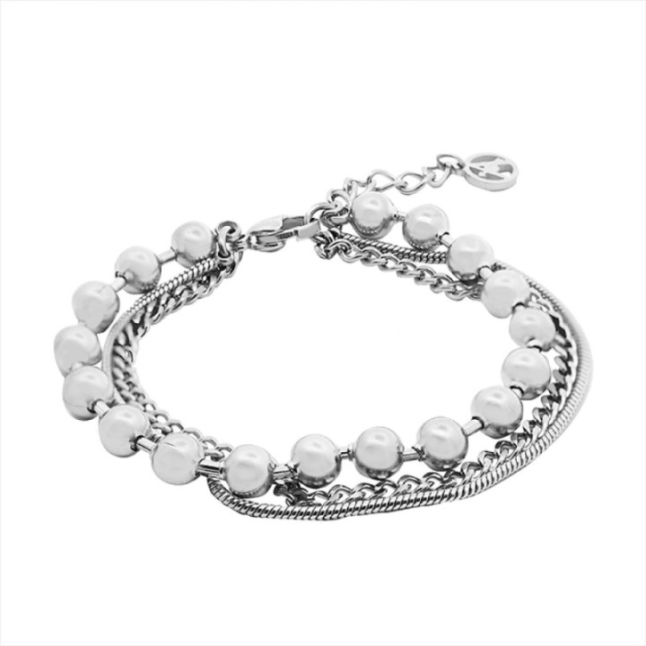 Bracciale BUBBLES Triplo-Filo Acciaio Argentato