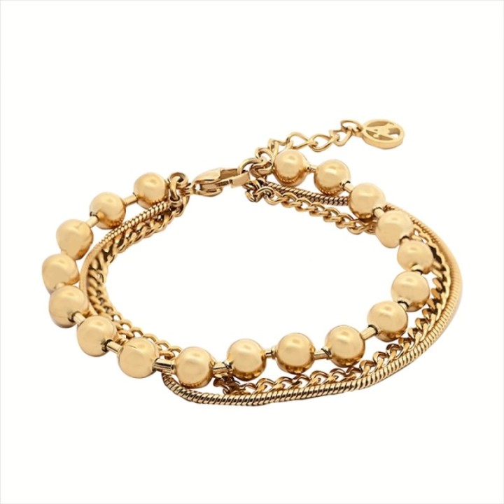 Bracciale BUBBLES Triplo-Filo Acciaio Argentato