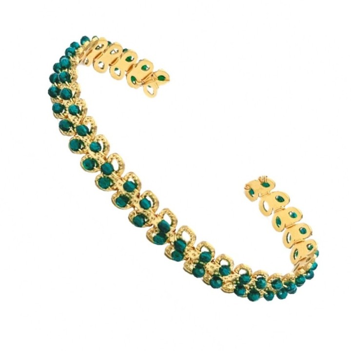 Bracciale Regolabile Blu a Incastro Acciaio Cristallo e Pietre