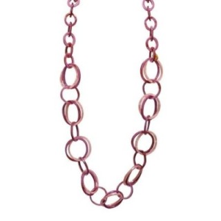 Collana Bijoux Lunga VIOLA Doppi Cerchi in Resina