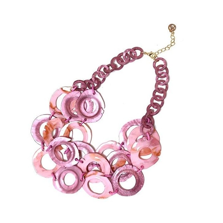 Collana Bijoux OVALIDE Viola Regolabile in Resina
