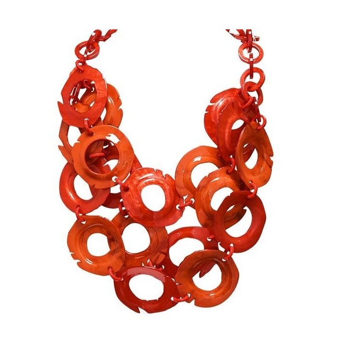 Collana Bijoux OVALIDE Rossa Regolabile in Resina