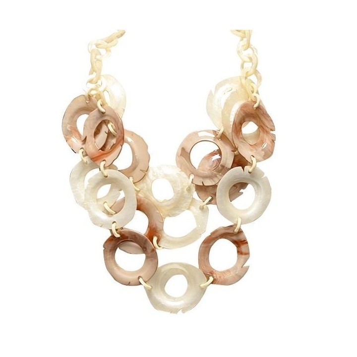 Collana Bijoux OVALIDE Beige Regolabile in Resina